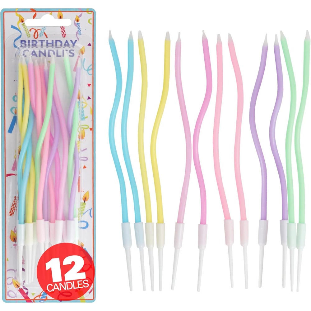 Candle Holder Supplies - Zestaw 12 światełek urodzinowych w kształcie